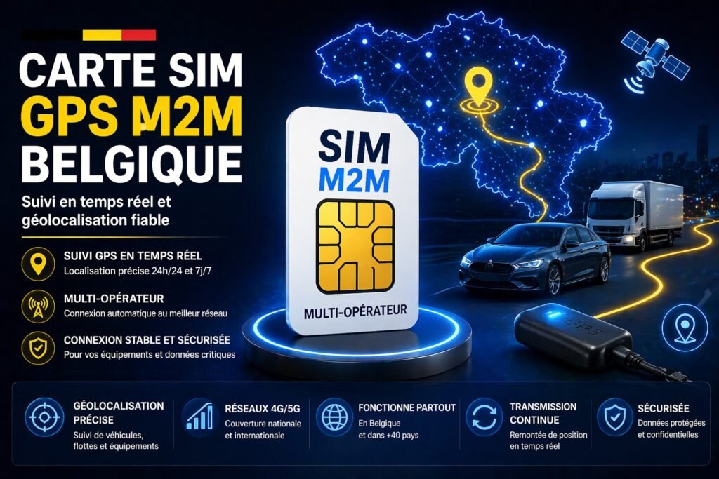 carte sim gps belgique m2m tracking geolocalisation vehicule multi operateur connexion stable