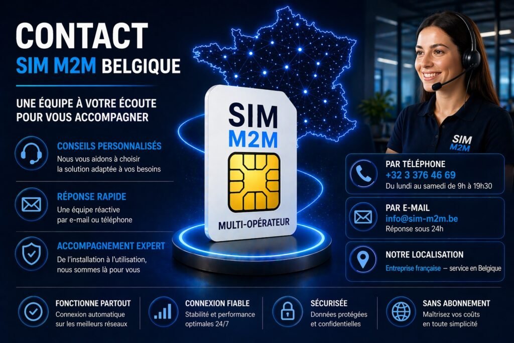 Contact SIM M2M Belgique – Support client et assistance rapide contact sim m2m belgique support client telephone email assistance rapide multi operateur iot gps alarme